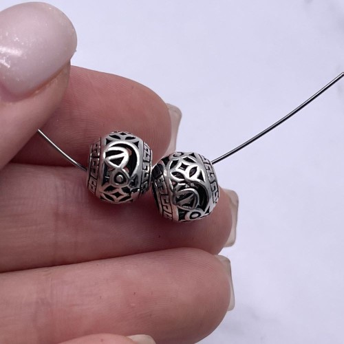 Бусина, тайское серебро, размер 10х9 мм, цена за 1 шт.