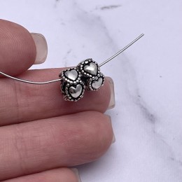 Разделитель, "Сердца", тайское серебро, размер 9х5,5 мм, цена за 1 шт.