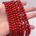 Каменные бусины, Коралл, красный, тонированный, шарик огранка, 6,5 мм, длина нити 38 см арт. 15973