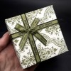 Подарочные коробочки, с ложементом, 12 шт, цвет белый с узором, размер 90х90х30 мм, цена за упаковку 12 шт