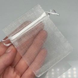Мешочки, органза, 100 шт, размер 7х9 см, цвет белый