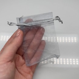 Мешочки, органза, 100 шт, размер 7х9 см, цвет серый