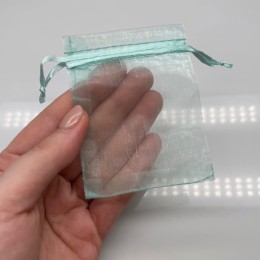 Мешочки, органза, 100 шт, размер 7х9 см, цвет мятный