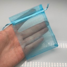 Мешочки, органза, 100 шт, размер 10х15 см, цвет ярко-голубой