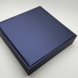 Футляр, для колье / комплекта, экокожа, цвет темно-синий, 19х19х4,5 см, цена за шт