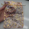 Мешочки, органза, с узором, 100 шт, размер 15х20 см, цвет розовый, цена за упаковку