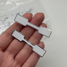 Ценники / бирки клеящиеся, 6х1,2 см, 500 шт, цвет серебро, для бижутерии, цена за упаковку