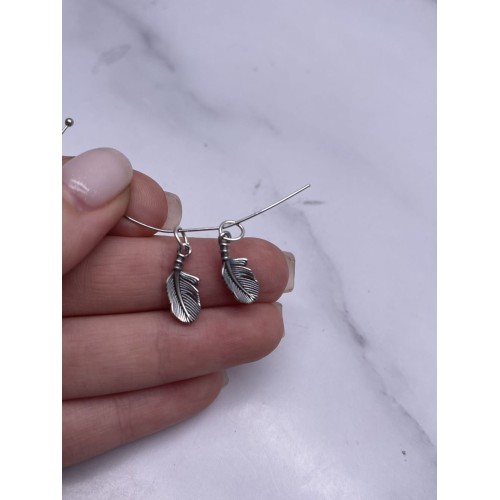 Подвеска "Пёрышко", тайское серебро, размер 16х7 мм, цена за 1 шт.