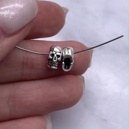 Разделитель, "Череп", тайское серебро, размер 8,5х4,5 мм, цена за 1 шт.