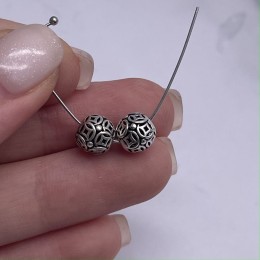 Бусина, тайское серебро, размер 7,5 мм, цена за 1 шт.
