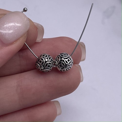 Бусина, тайское серебро, размер 7,5 мм, цена за 1 шт.