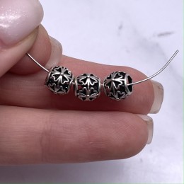 Бусина, тайское серебро, размер 7х7,5 мм, цена за 1 шт.