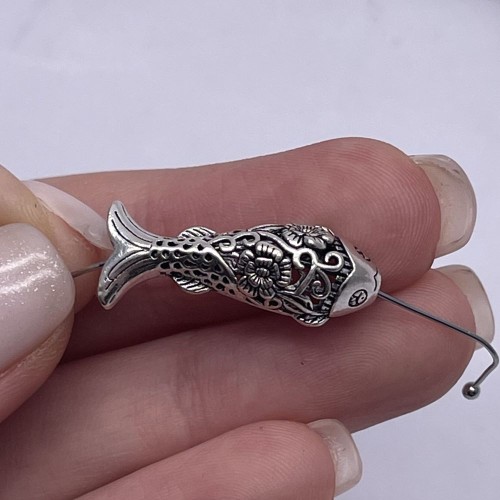 Разделитель, "Рыба", тайское серебро, размер 25,5х9,5х5,5 мм, цена за 1 шт.