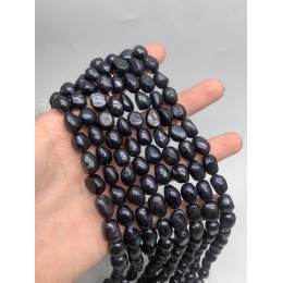 Каменные бусины, Жемчуг, чёрный, фриформы, 10 - 11 мм, длина нити 38 см