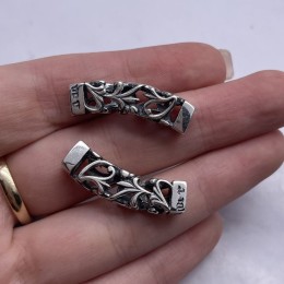 Разделитель, трубочка, тайское серебро, размер 31х8 мм, цена за 1 шт.