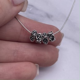 Разделитель, "Розочки", из тайского серебра, размер 5х3 мм, цена за 1 шт.