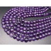 Каменные бусины, Аметист, люкс, огранка, монетка, 6,5х4 мм, длина нити 38 см