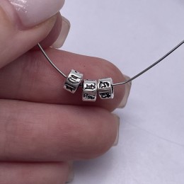 Разделитель, "Мантры", тайское серебро, размер 5х3 мм, цена за 1 шт.