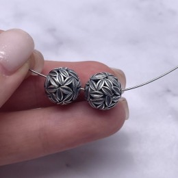 Бусина, тайское серебро, размер 12,5 мм, цена за 1 шт.