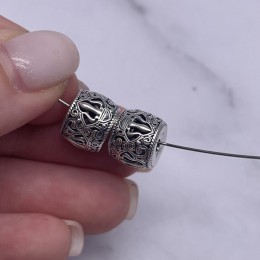 Бусина, тайское серебро, размер 11,5х9 мм, цена за 1 шт.