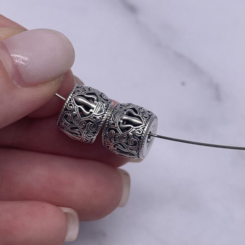 Бусина, тайское серебро, размер 11,5х9 мм, цена за 1 шт.