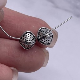 Бусина, тайское серебро, размер 10,5х10 мм, цена за 1 шт.