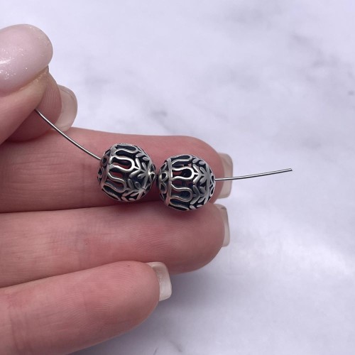 Бусина, тайское серебро, размер 10,5 мм, цена за 1 шт.