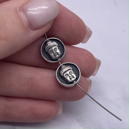 Разделитель, "Будда", тайское серебро, размер 11,5х4,5 мм, цена за 1 шт.