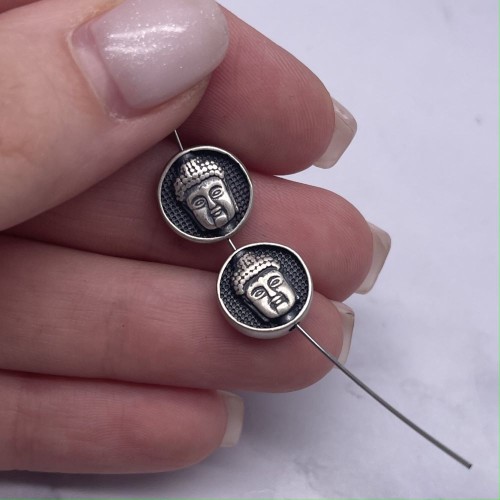 Разделитель, "Будда", тайское серебро, размер 11,5х4,5 мм, цена за 1 шт.