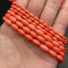 Каменные бусины, Коралл, рис, розовый, тонированный, 9х5 мм, длина нити 38 см