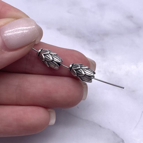 Бусина "Лотос", тайское серебро, размер 11,5х6,5 мм, цена за 1 шт.