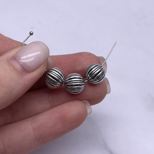 Бусина, тайское серебро, размер 10 мм, цена за 1 шт. 15535