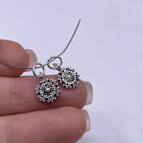 Подвеска, "Снежинка", из тайского серебра, размер 16х9 мм