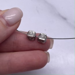 Разделитель - Кубик, из тайского серебра, размер 6,8Х6 мм