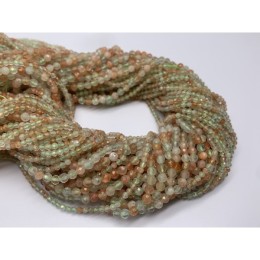 Каменные бусины, Солнечный камень, Аруша, Танзания, шарик огранка, 2 мм, длина нити 38 см