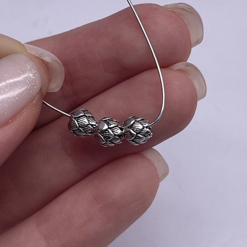 Бусина, "Лотос", тайское серебро, размер 5х5 мм, цена за 1 шт.