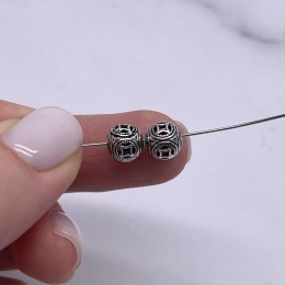 Бусина, тайское серебро, монетки, размер 8 мм, цена за 1 шт.