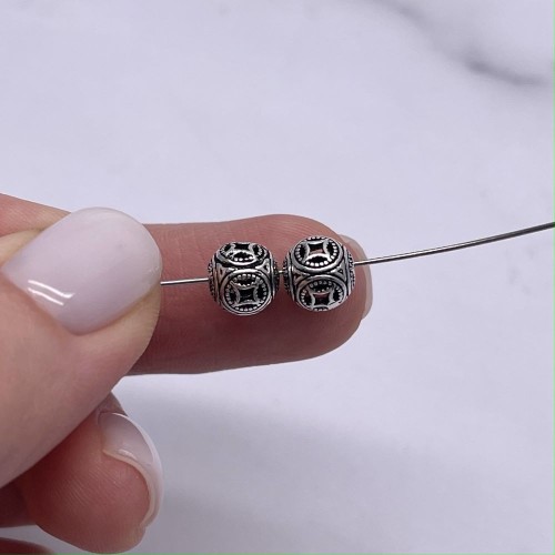 Бусина, тайское серебро, монетки, размер 8 мм, цена за 1 шт.