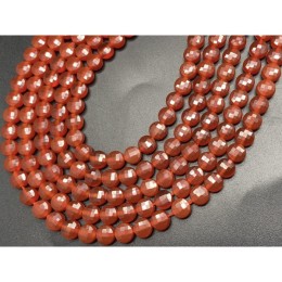 Каменные бусины, Сердолик (Карнеол), люкс, 6х4 мм, монетка, длина нити 38 см