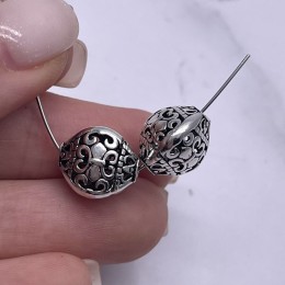Бусина, тайское серебро, размер 13х11 мм, цена за 1 шт.