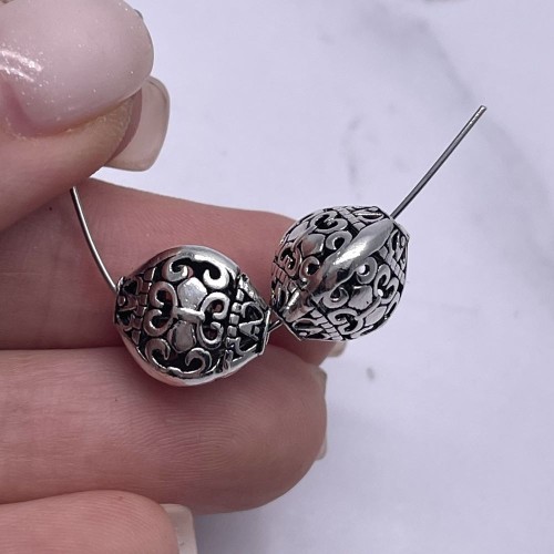 Бусина, тайское серебро, размер 13х11 мм, цена за 1 шт.