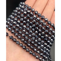 Каменные бусины, Терагерц, Люкс, шарик огранка, 6 мм, длина нити 38 мм