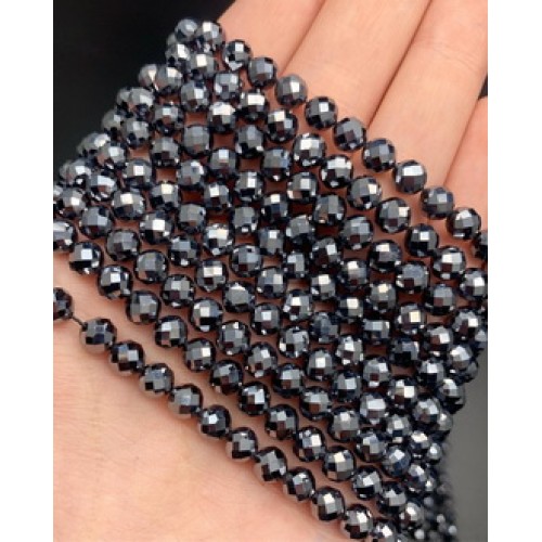Каменные бусины, Терагерц, Люкс, шарик огранка, 6 мм, длина нити 38 мм