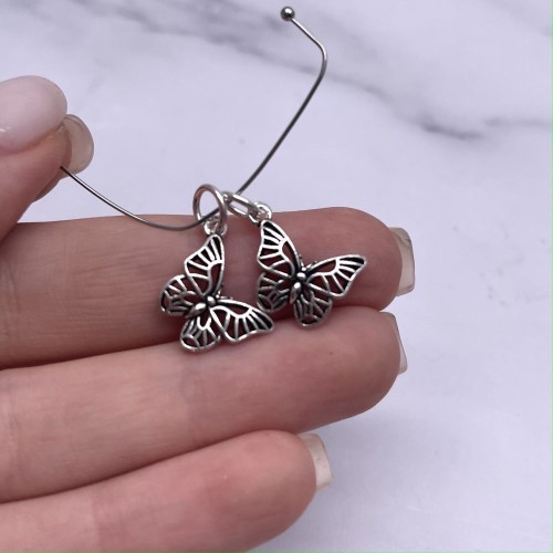 Подвеска, "Бабочка", тайское серебро, размер 16х12 мм, цена за 1 шт.