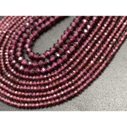 Каменные бусины, Гранат Альмандин, люкс, рондель огранка, 1,5х2 мм, длина нити 38 см