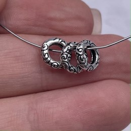 Разделитель, (широкое отверстие), тайское серебро, размер 8х2,5 мм, цена за 1 шт.