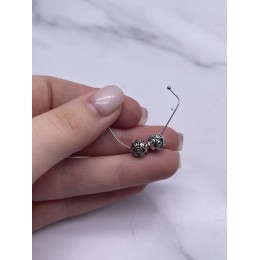 Бусина, тайское серебро, размер 7,8 мм, цена за 1 шт.