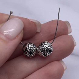 Бусина, тайское серебро, размер 9,5 мм, цена за 1 шт.