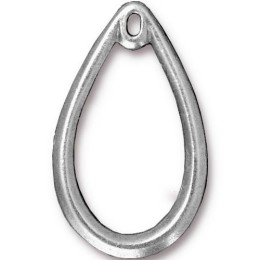 Подвеска шарм TierraCast, капля кулон подвеска слеза, родий, 33,7х20,5мм