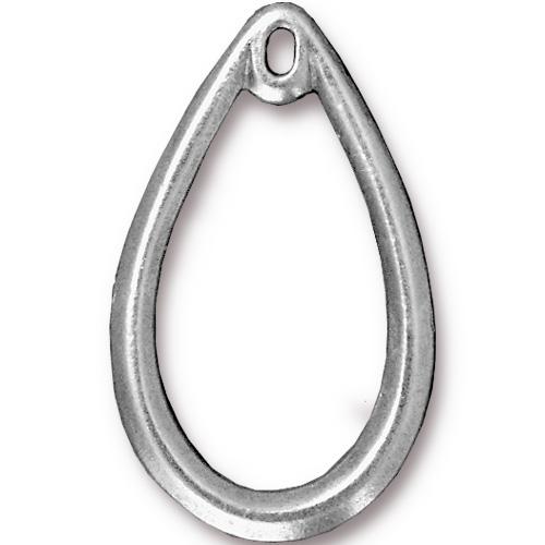 Подвеска шарм TierraCast, капля кулон подвеска слеза, родий, 33,7х20,5мм